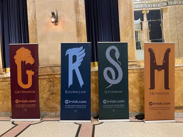 Harry Potter decorations in the lobby